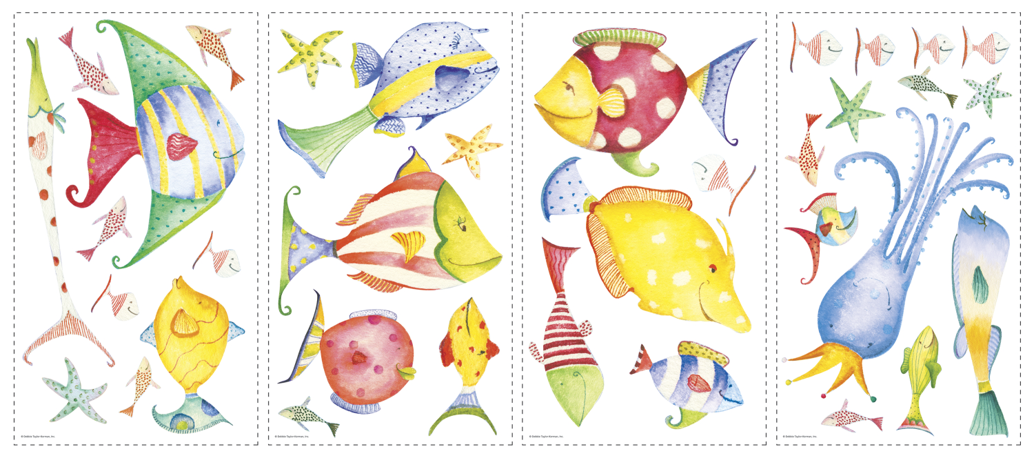 Stickere SEA CREATURES | 4 colite de 25,4 cm x 45,7 cm ka-international.ro