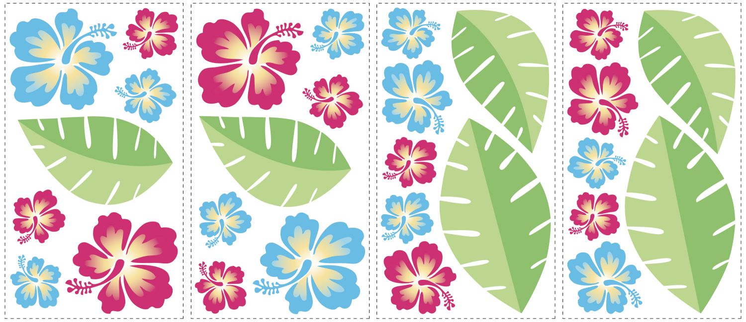 Stickere decorative HAWAIIAN BREEZE | 4 colite de 25,4 cm x 45,7 cm ka-international.ro