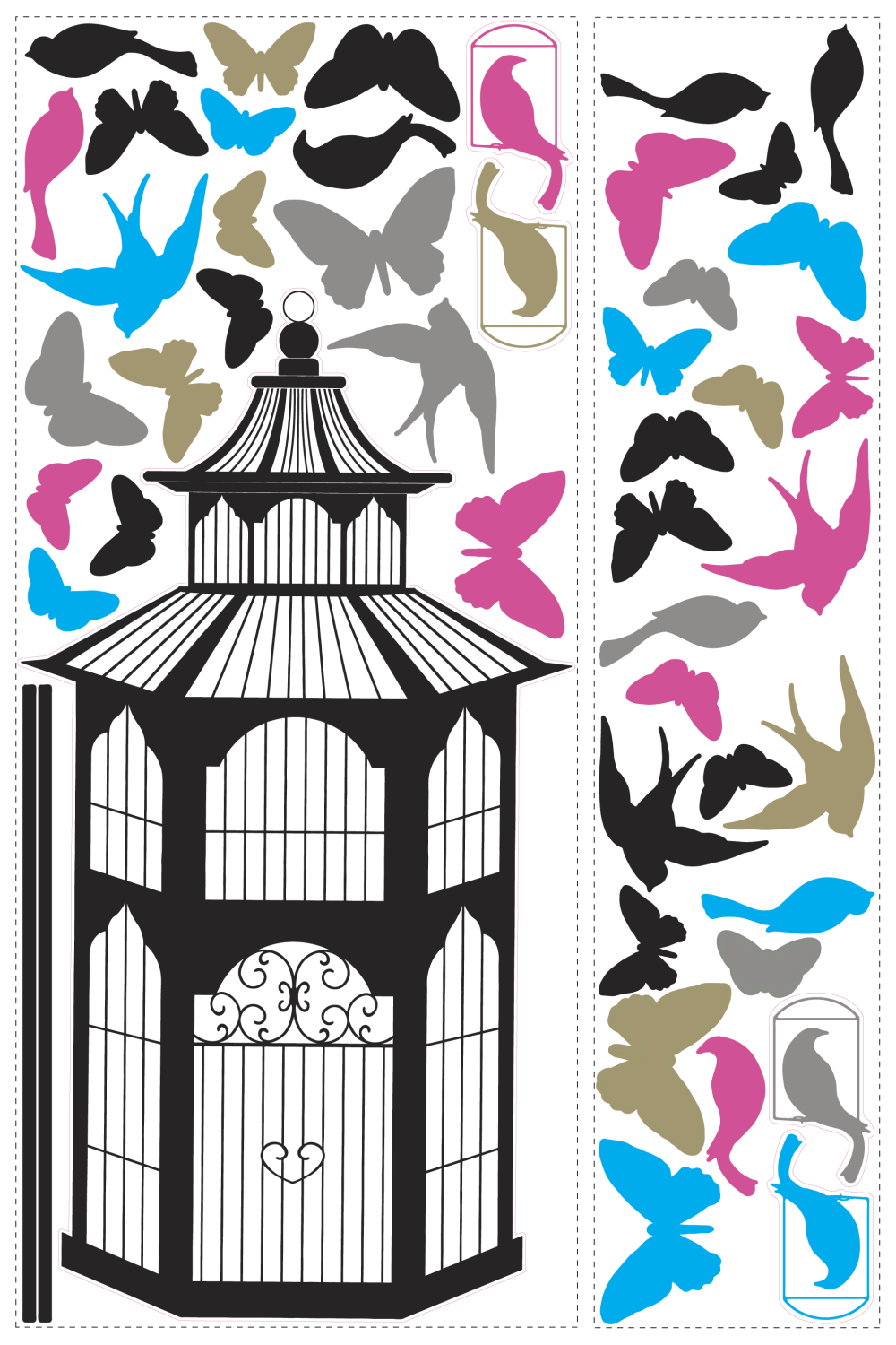 Sticker decorativ BIRDCAGE | 45,7 cm x 101,6 cm ka-international.ro