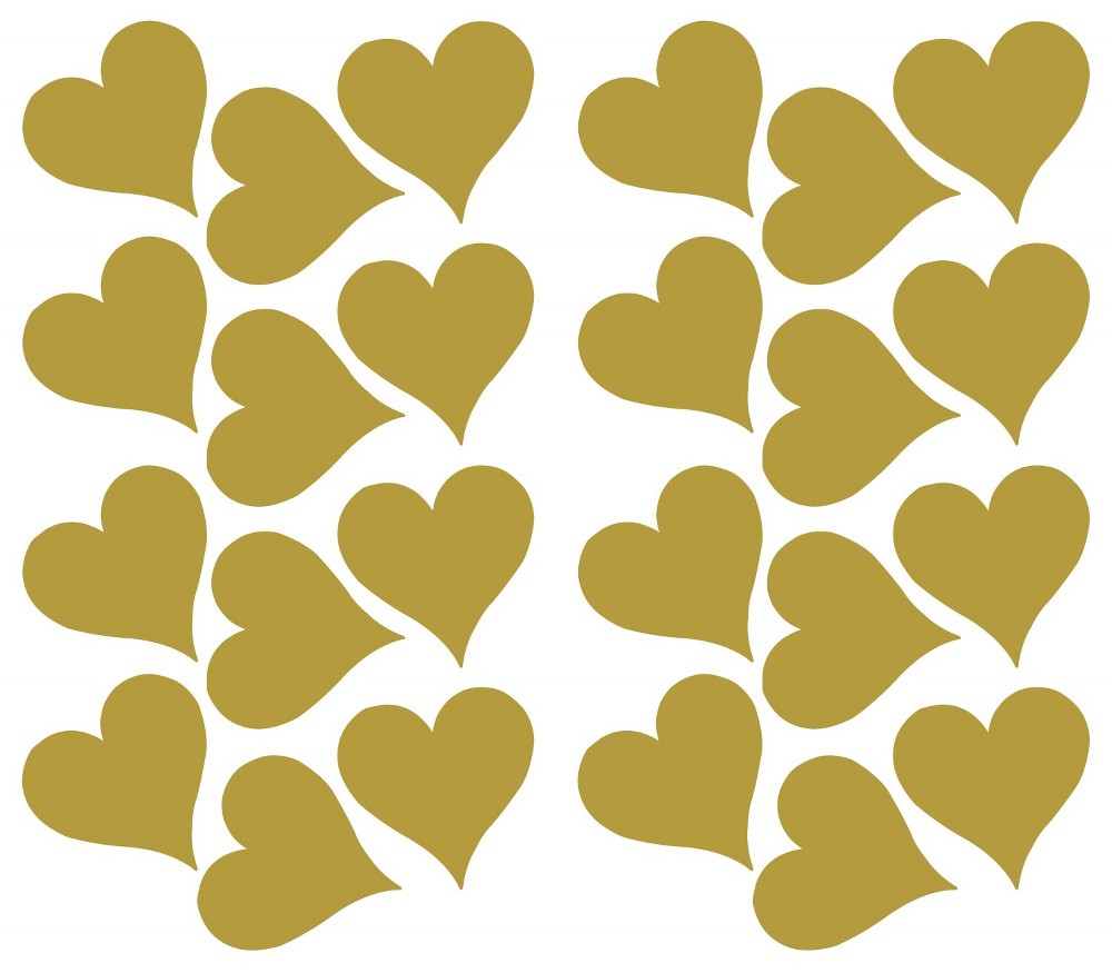 Sticker decorativ GOLD HEART | 2 colite 25,4 x 45,7 cm ka-international.ro