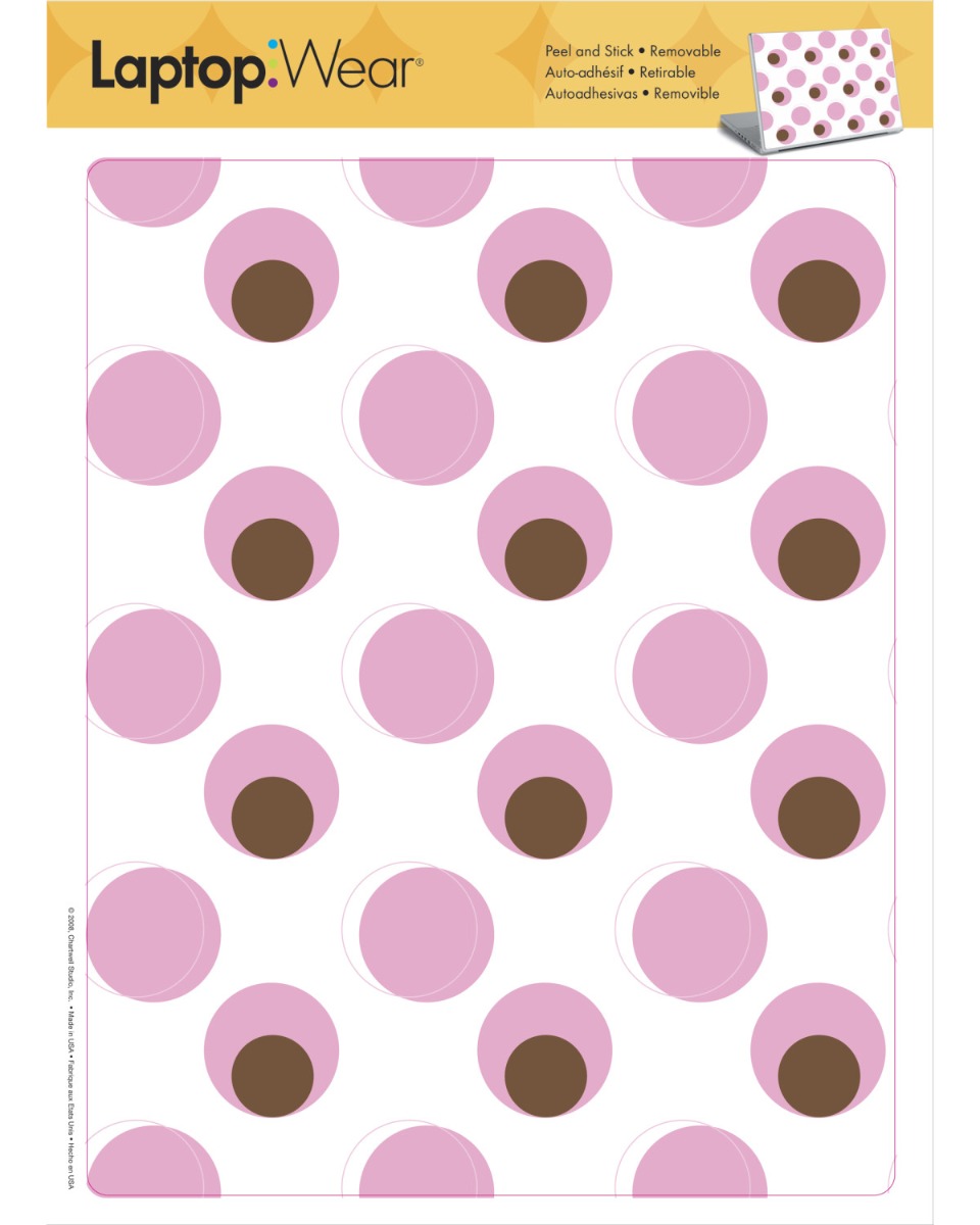 Sticker laptop PINK & BROWN DOTS | 31 x 24 cm ka-international.ro