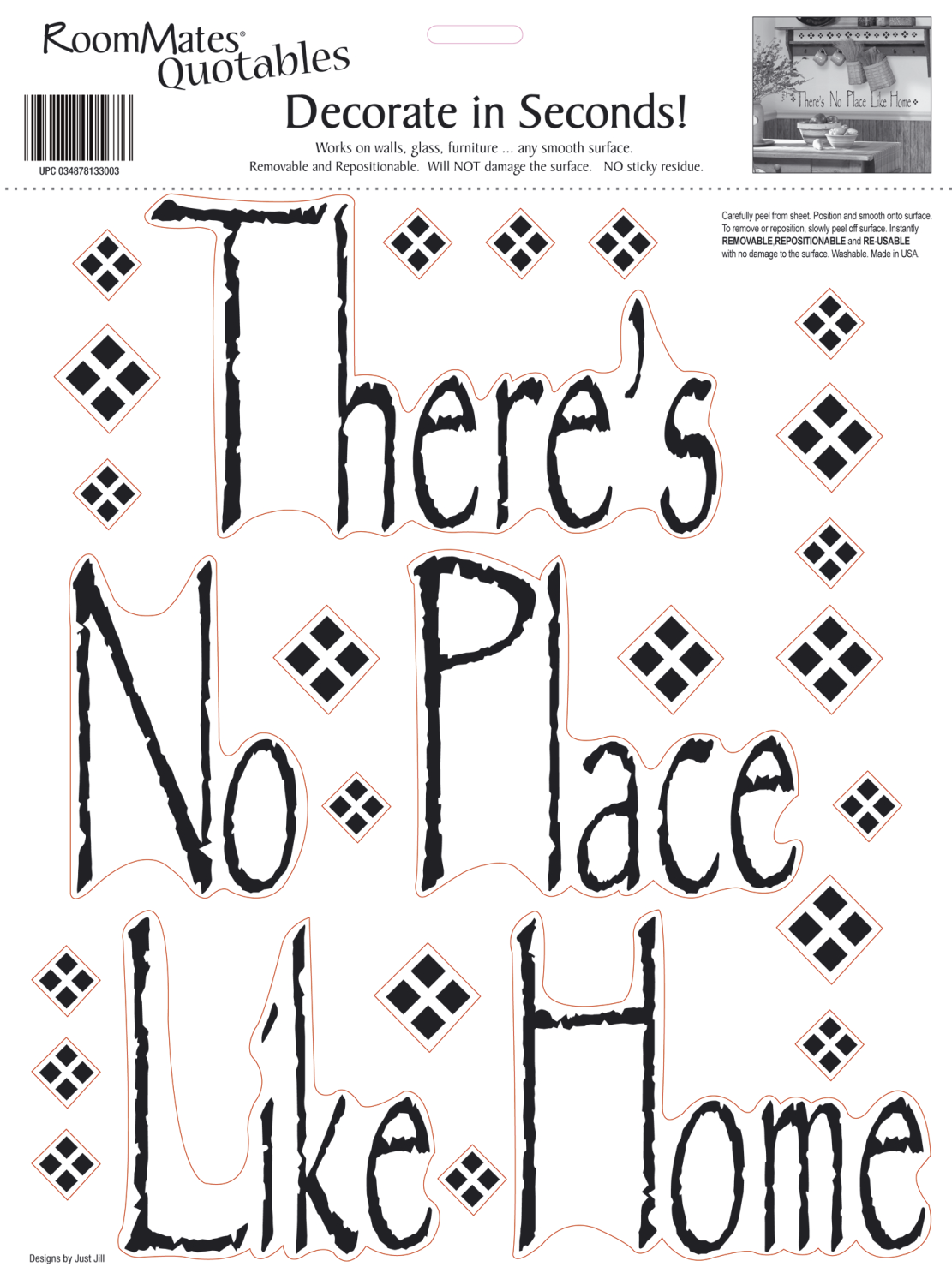 Sticker citate THERE is NO PLACE like HOME | 1 colita de 25,4 cm x 33 cm ka-international.ro