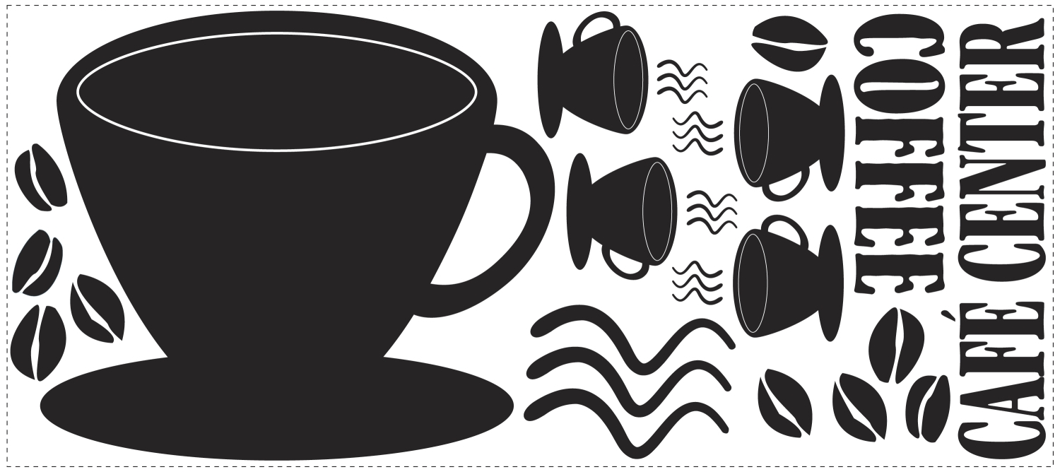 Sticke tabla de scris COFFEE CUP | 1 colita de 45,7 cm x 101,6 cm ka-international.ro