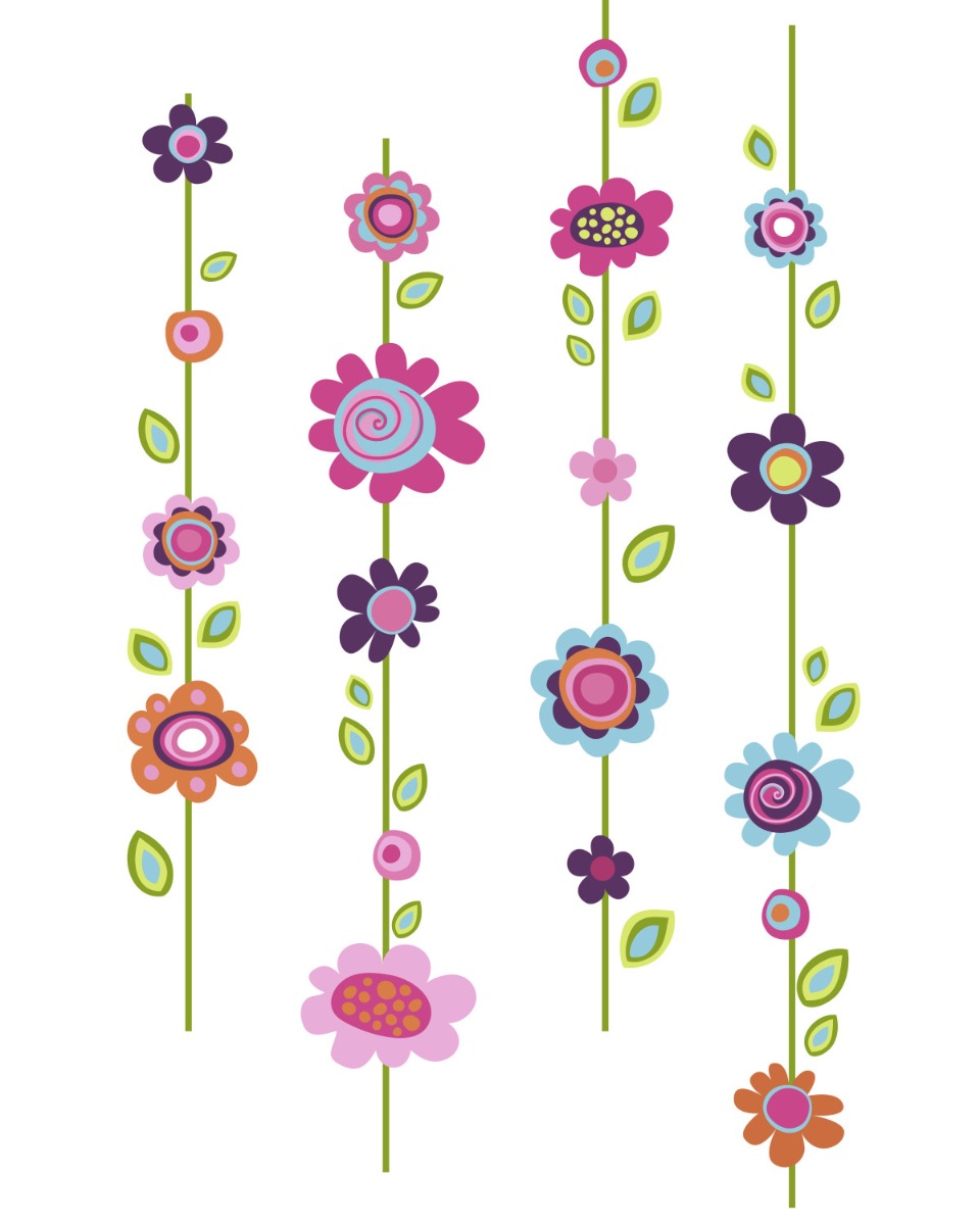 Sticker gigant FLOWER STRIPE | 2 colite de 45,7 cm x 101,6 cm ka-international.ro