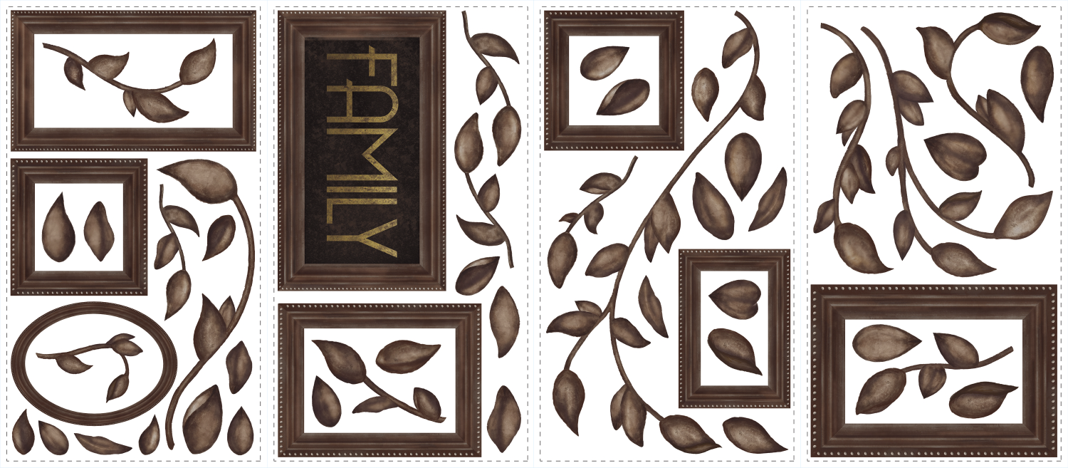 Sticker decorativ FAMILY FRAMES | 4 colite de 25,4 cm x 45,7 cm ka-international.ro