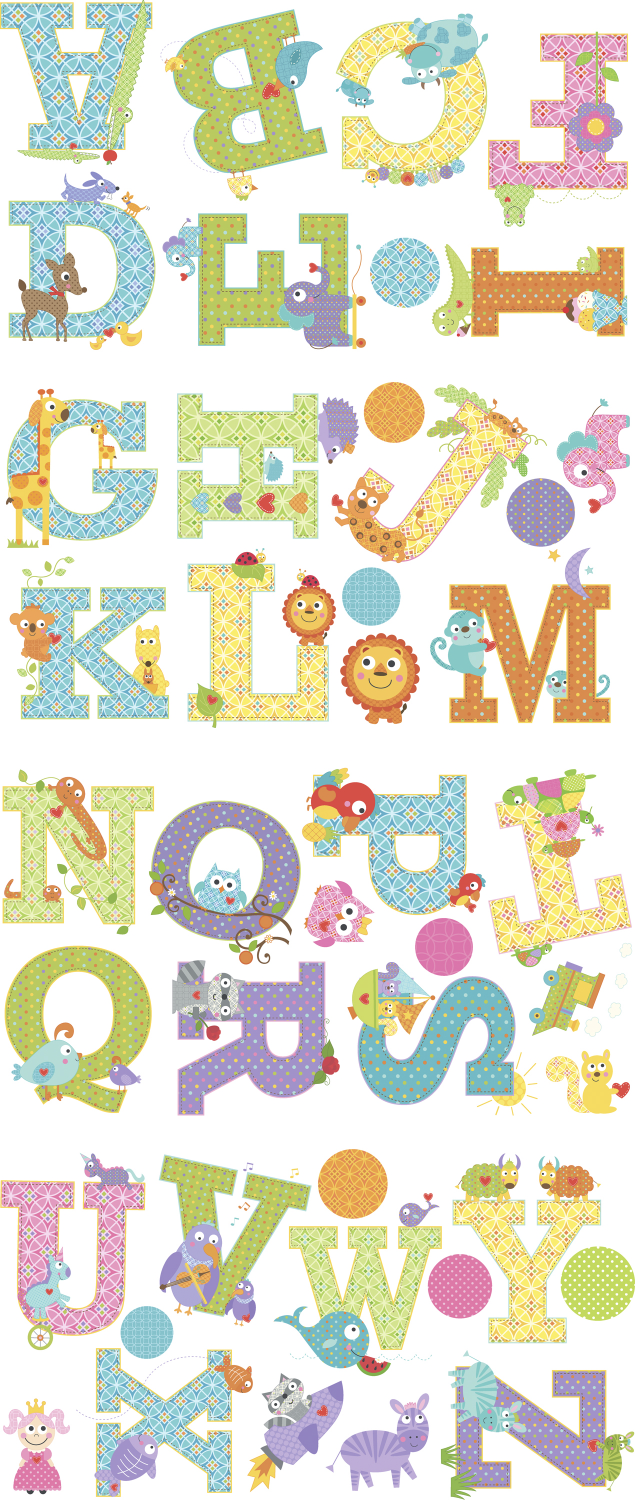 Sticker educativ DENA ANIMAL ALPHABET | 4 colite de 25,4 cm x 45,7 cm ka-international.ro