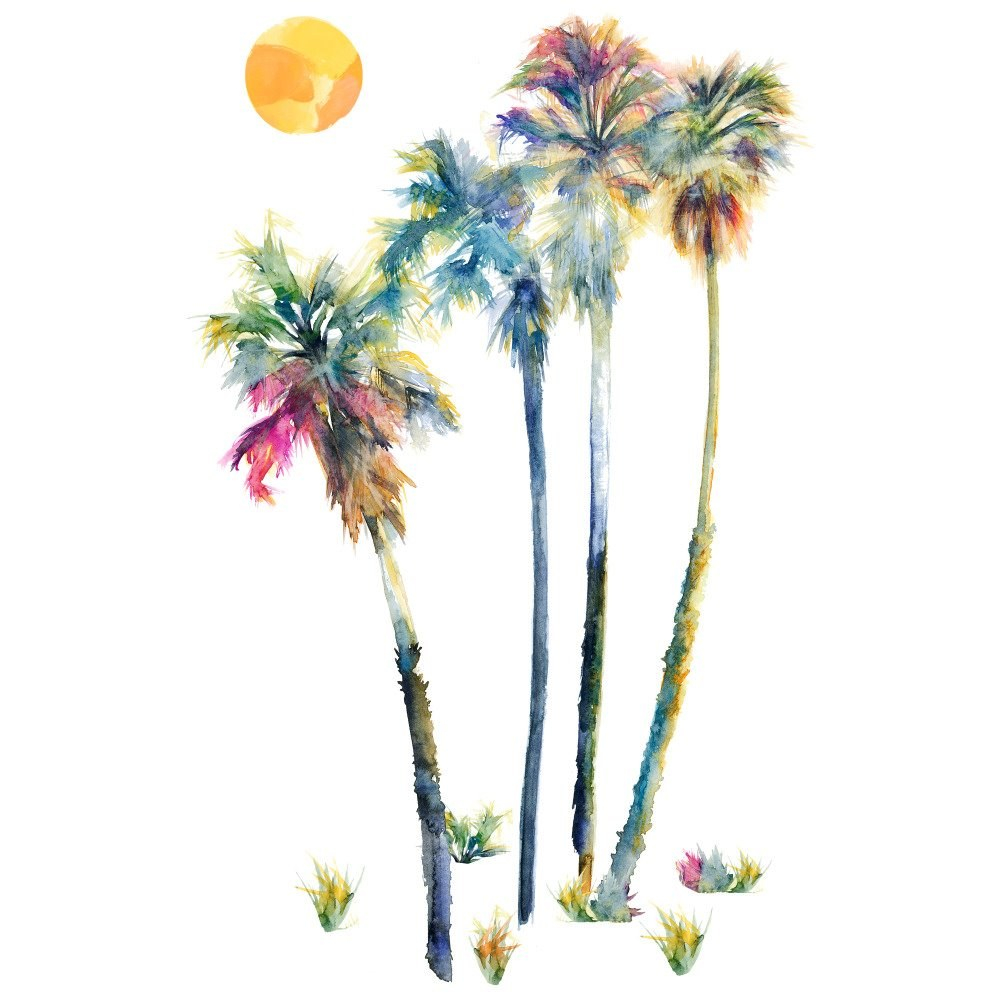 Sticker gigant Watercolor Palm Trees | 1 colita de 45,7 cm x 101,6 cm ka-international.ro