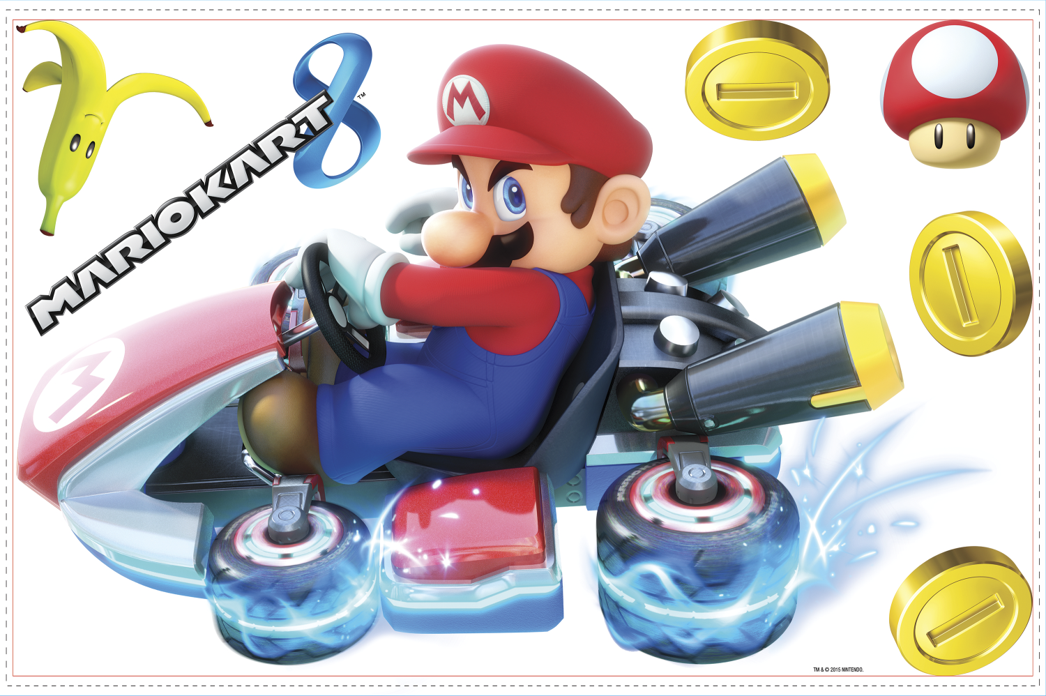 Sticker gigant Mario Kart 8 | 66,6 cm x 45,7 cm ka-international.ro